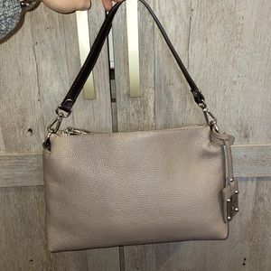 NWOT Valentina Italia Genuine Leather made in Italy tan pebbled leather hand bag